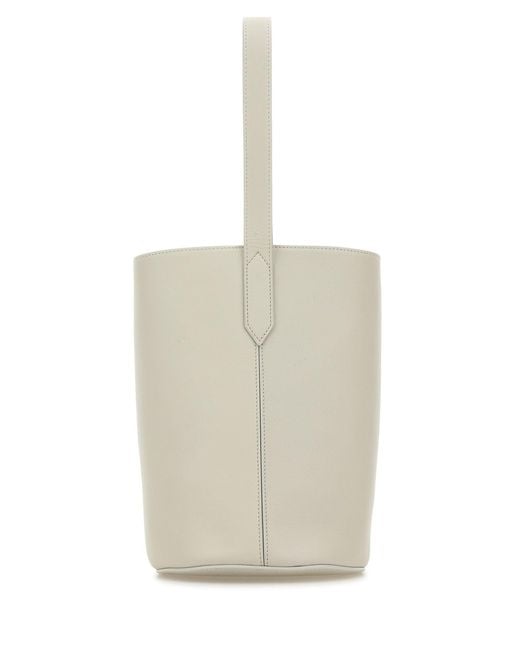 J&m Davidson White Ivory Leather Quiver Nano Bucket Bag