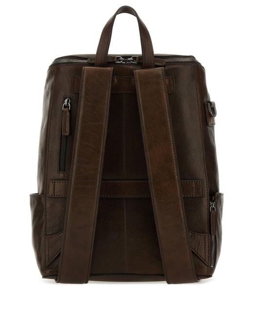 The Bridge Brown Leather Alberto Wild Backpack