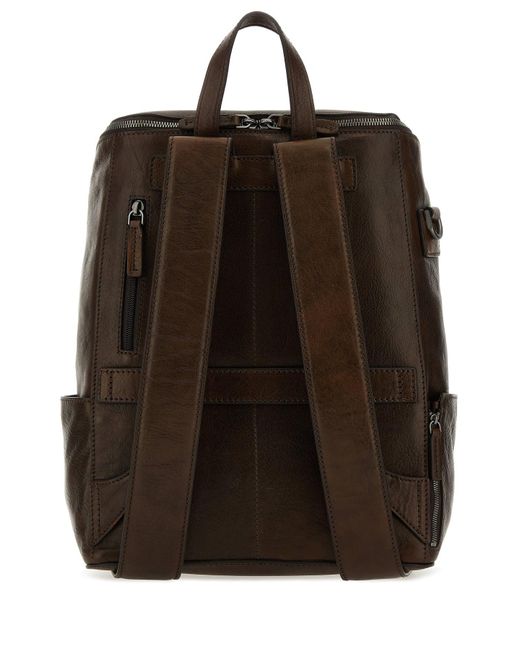 Zaino Alberto Wild in pelle marrone di The Bridge in Brown
