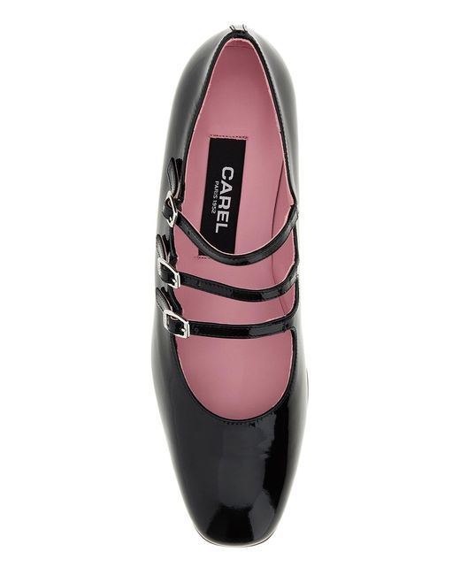 CAREL PARIS Black Leather Kina Pumps