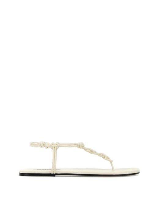 Jil Sander White Leather Tangle Sandals