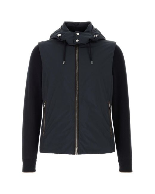 Moorer Black Dark Blue Polyester Evan Down Jacket for men
