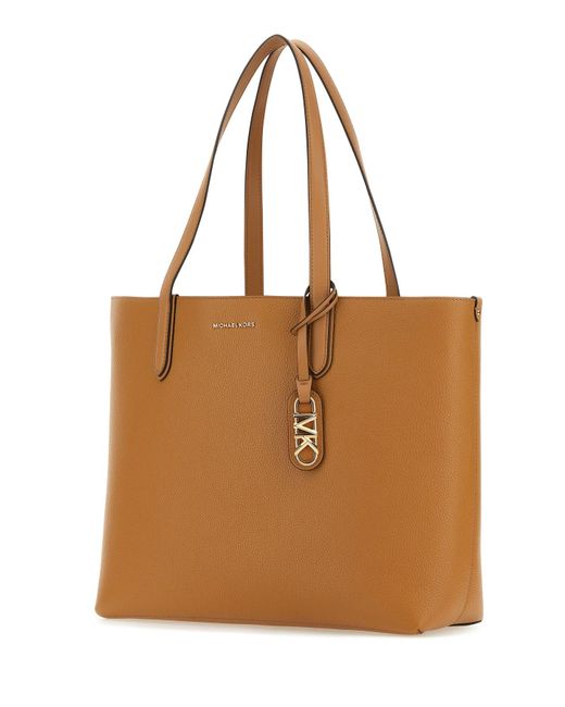 Borsa shopping Eliza extra-large in pelle cammello di Michael Kors in Brown