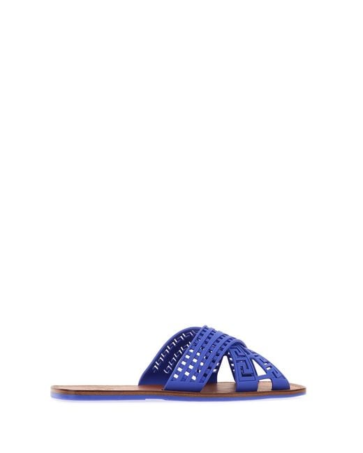 Versace Blue Rubber Slippers for men