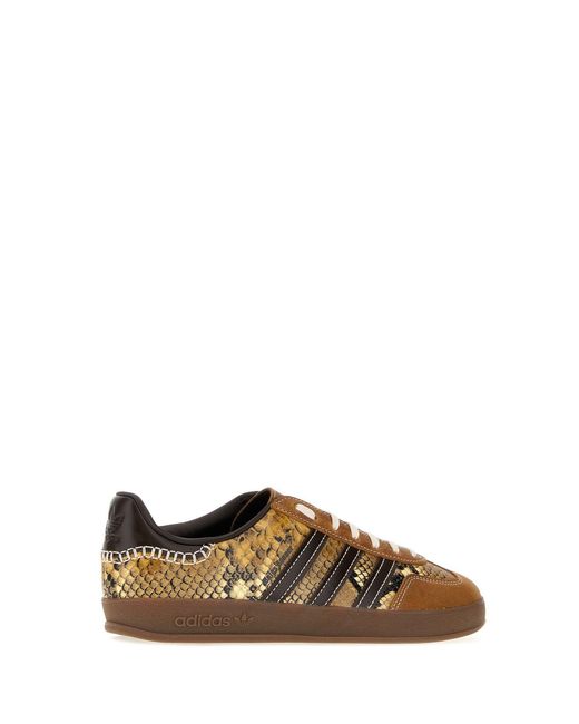 Adidas by Wales Bonner Brown Printed Leather Adidas X Wales Bonner Gazzelle Sneakers