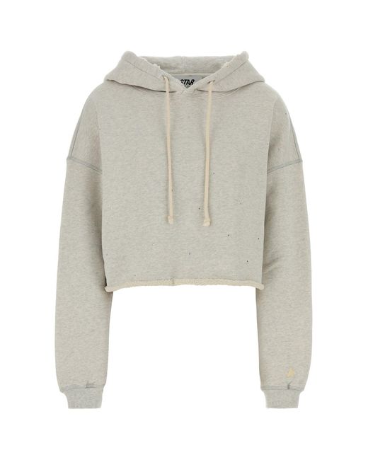 Golden Goose Deluxe Brand White Grey Cotton Sweatshirt