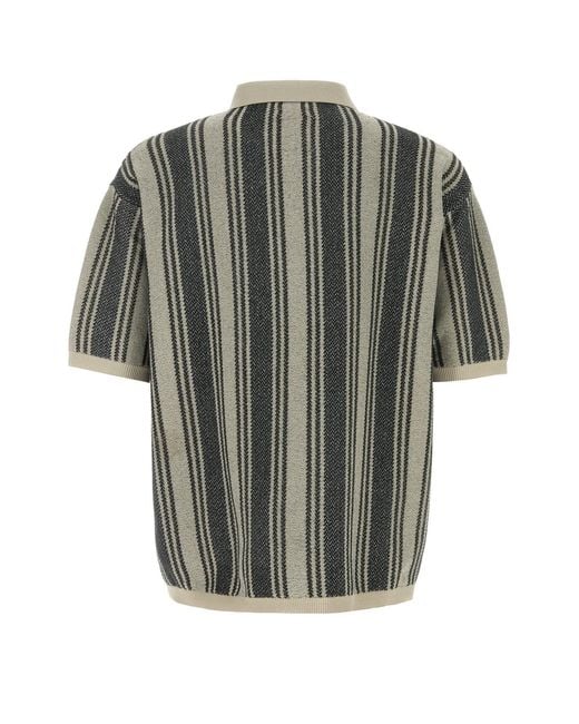 Nanamica Gray Embroidered Knit Polo Shirt