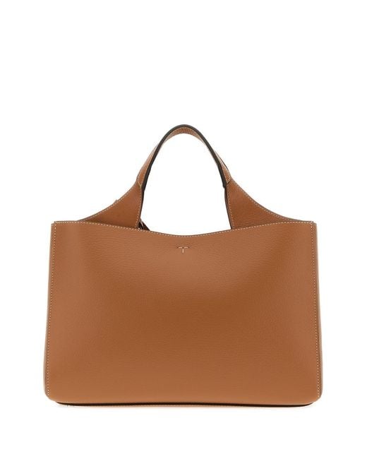 Tod's Brown Camel Leather Apa Handbag