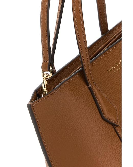 Borsa a mano Perry mini in pelle biscotto di Tory Burch in Brown