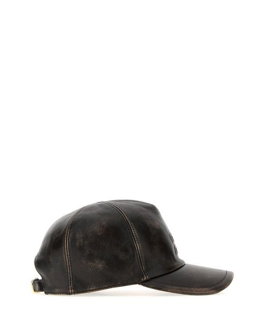 Cappello da baseball in nappa testa di moro di Miu Miu in Black