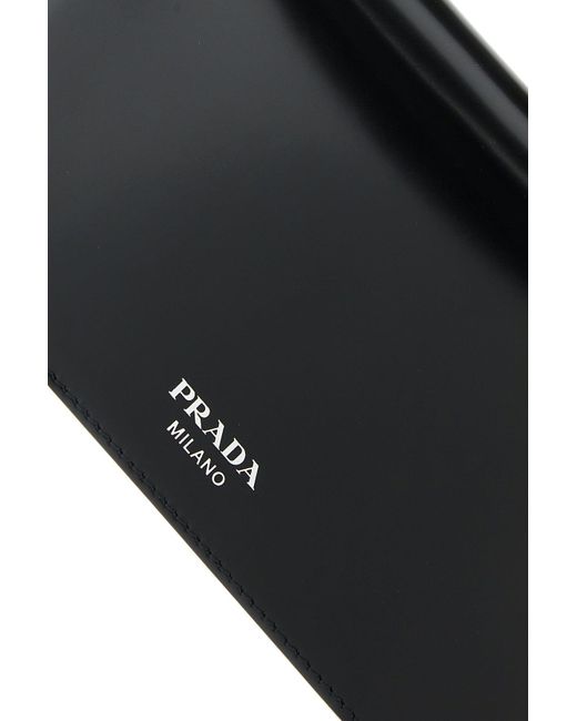 Borsa a tracolla in pelle nera di Prada in Black da Uomo
