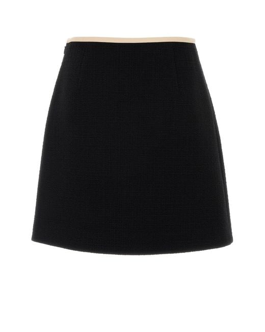 Valentino Garavani Black Tweed Mini Skirt