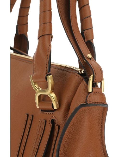 Borsa a mano Marcie media in pelle marrone di Chloé in Brown