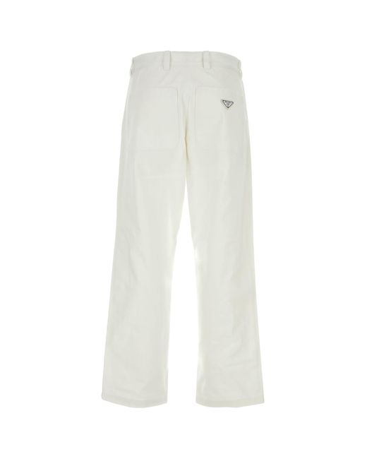 Prada White Pantalone for men