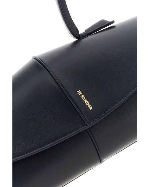 Jil Sander Black Midnight Leather Linea Shoulder Bag