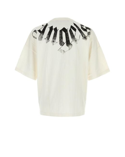 Palm Angels White Cotton Oversize T-shirt for men