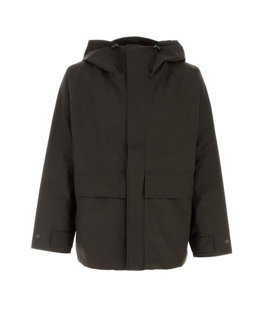Nanamica Black Slate Polyester Raincoat for men