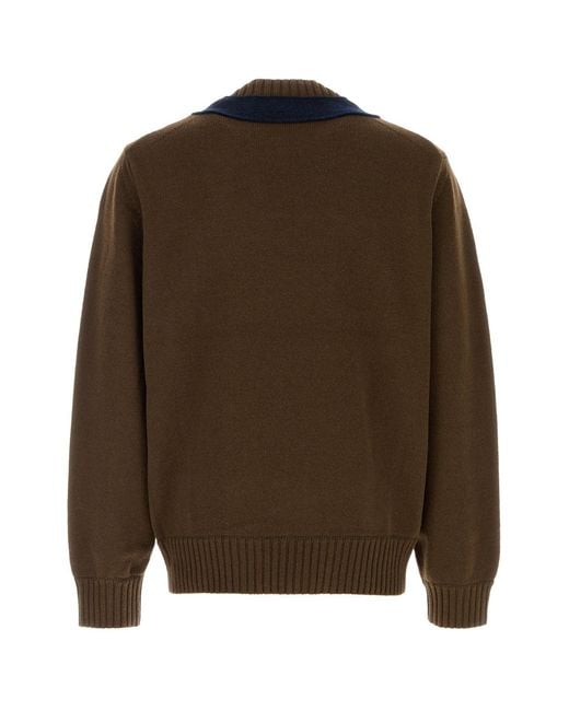 Sacai Brown Wool Sweater for men