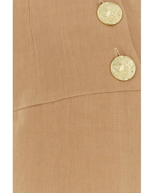 LeKasha Natural Camel Linen Skirt