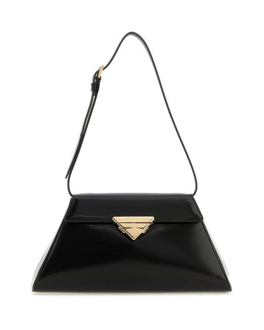 Prada Black Triangle-logo Leather Shoulder Bag