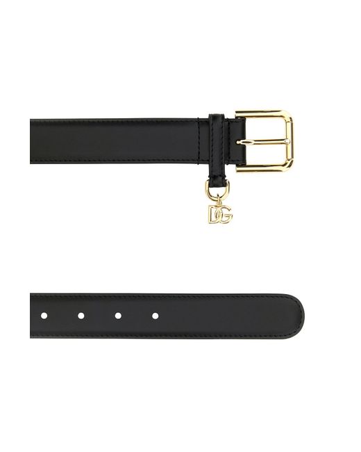 Dolce & Gabbana Black Leather Belt