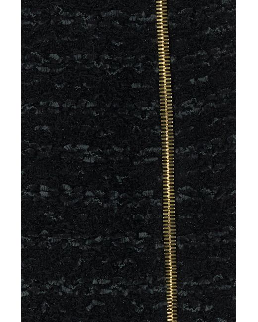 Minigonna in tweed nero di Balmain in Black