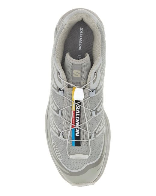 Salomon Gray Grey Fabric And Rubber Xt-6 Sneakers