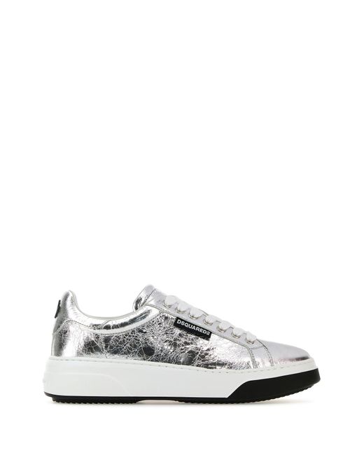 Sneakers Bumper in pelle argento di DSquared² in White