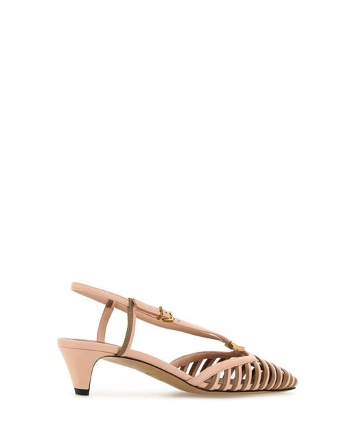 Scarpe con tacco FFold in pelle bicolor di Fendi in Multicolor