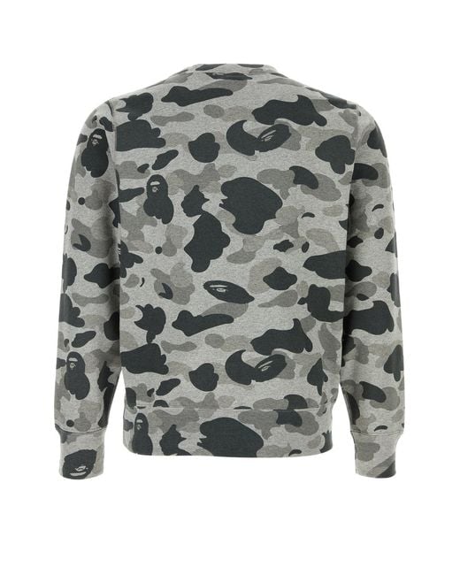 A Bathing Ape Gray Printed Cotton Sweatshirt for men
