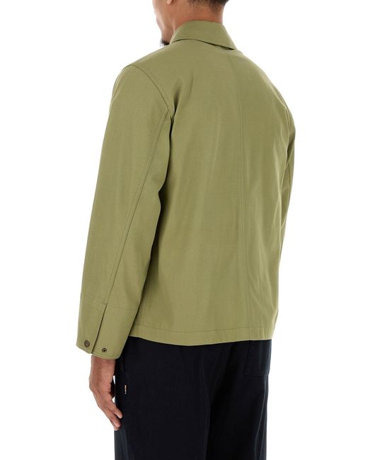Burberry Green Cotton Jacket for men