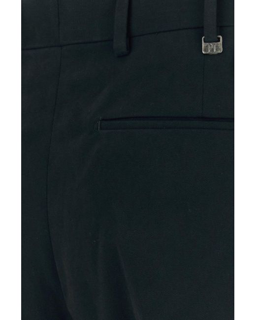PT Torino Black Stretch Cotton Pant for men