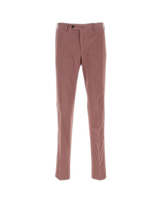 PT Torino Red Antiqued Pink Stretch Modal Blend Pant for men