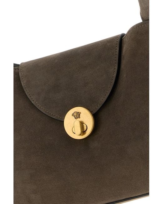 Versace Brown Mud Suede Shoulder Bag