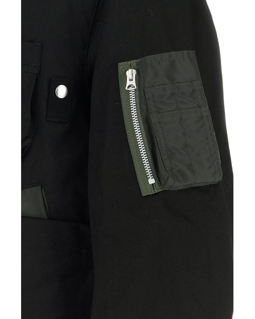 Sacai Black Canvas Jacket for men