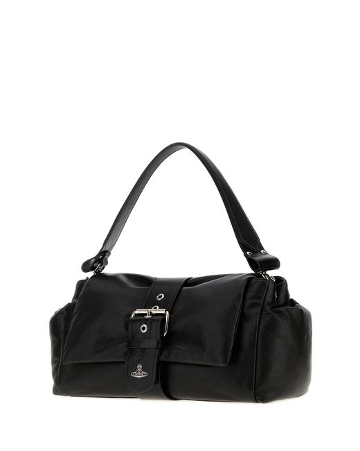 Vivienne Westwood Black Leather Hazel Xl Shoulder Bag