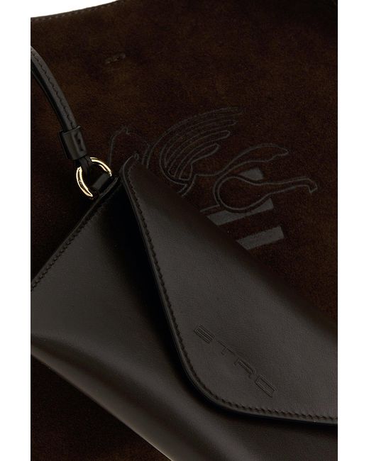 Etro Sark Brown Suede Medium Libra Shopping Bag