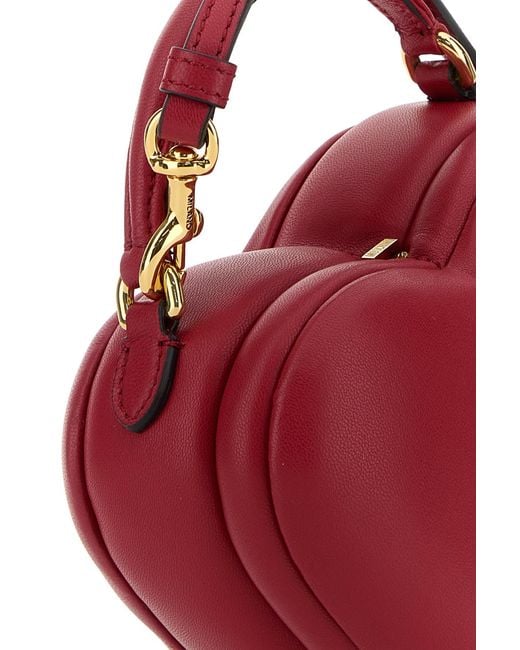 Moschino Red Nappa Leather Love Me Bag Handbag