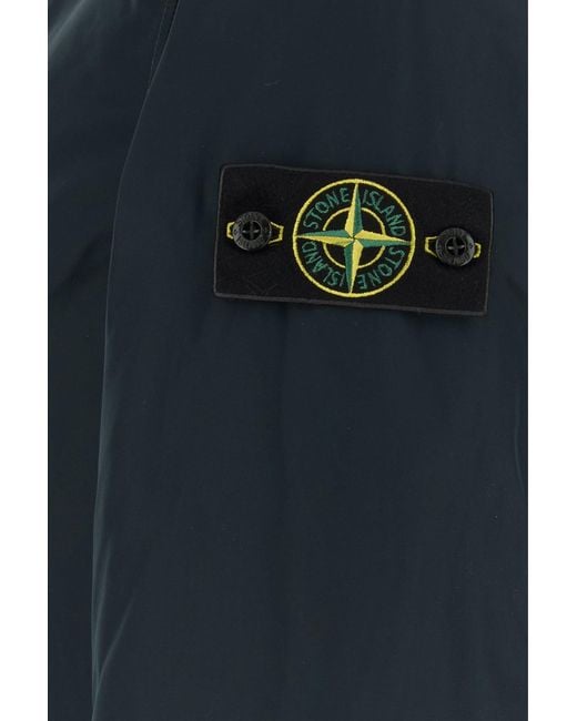 Stone Island Black Midnight Blue Polyester Blend Padded Jacket for men