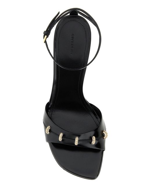 Givenchy Black Leather Stitch Sandals