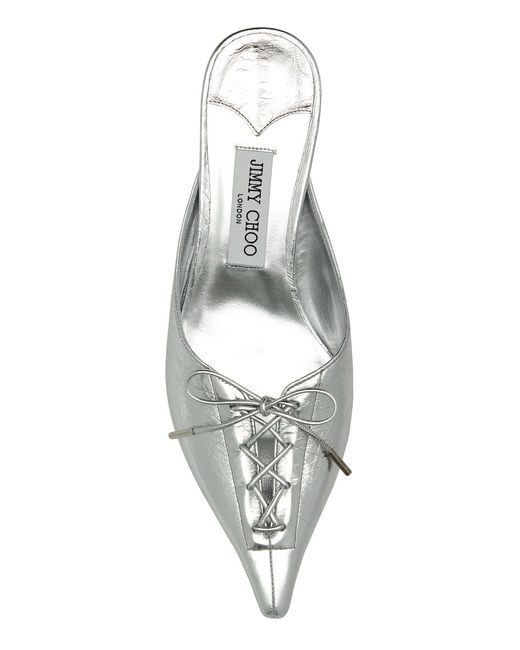 Jimmy Choo White Leather Scarlett Mules