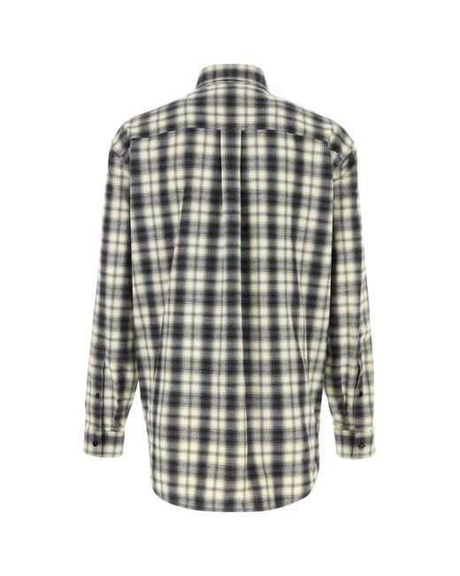 Balenciaga Multicolor Embroidered Flannel Shirt for men
