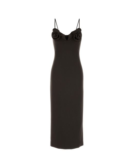 Magda Butrym Black Chocolate Stretch Wool Dress