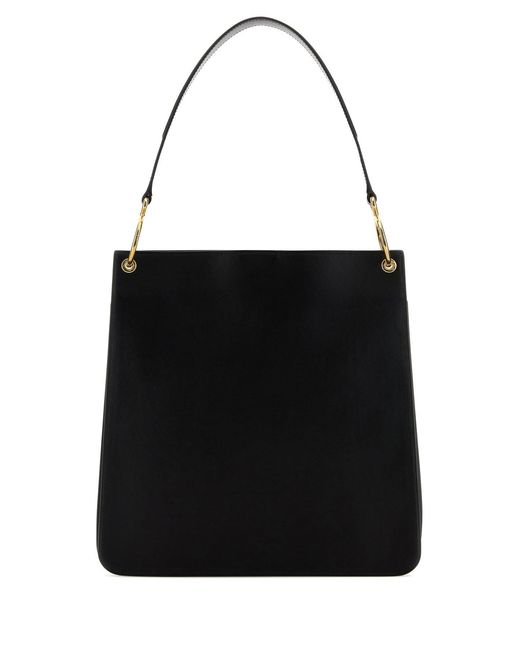 Jil Sander Black Leather Otto Shoulder Bag