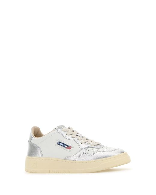 Autry White Two-Tone Leather Medalist Sneakers