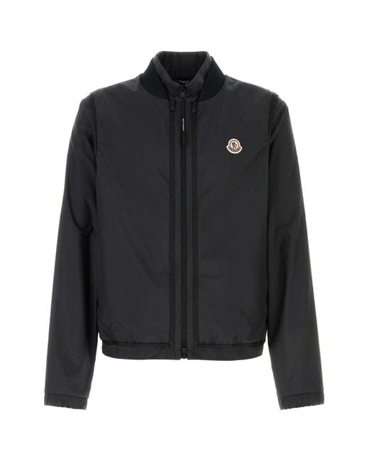 Moncler Black Polyester Hemmoor Bomber Jacket for men