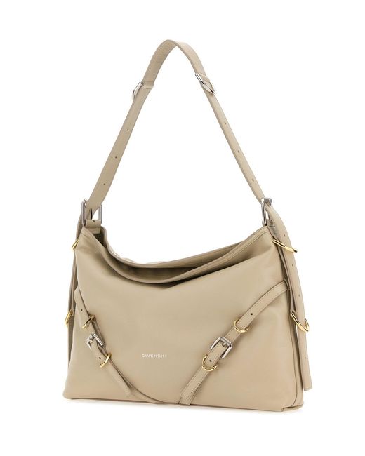 Givenchy Natural Sand Leather Medium Voyou Shoulder Bag