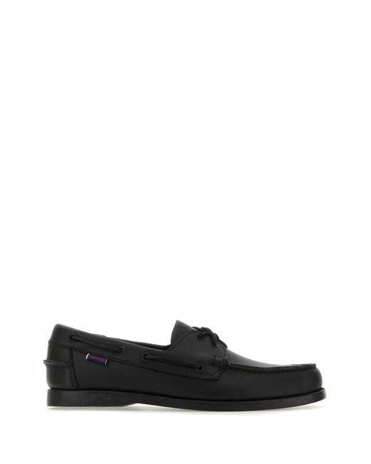 Mocassini Docksides Portland in pelle nera di Sebago in Black da Uomo