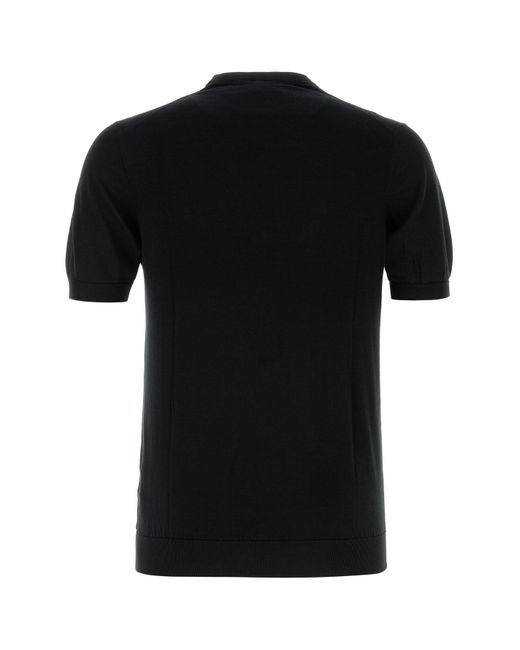 Maglione in cotone nero di Fedeli in Black da Uomo