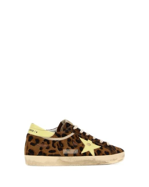 Golden Goose Deluxe Brand Brown Deluxe Brand Printed Calf Hair Super-Star Sneakers